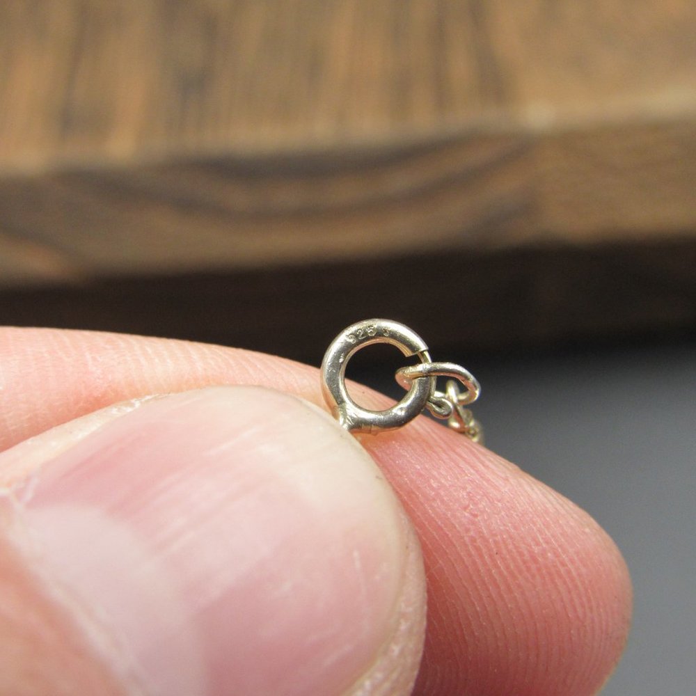 16" Sterling Silver Tiny Crown Rustic Pendant Nec… - image 5